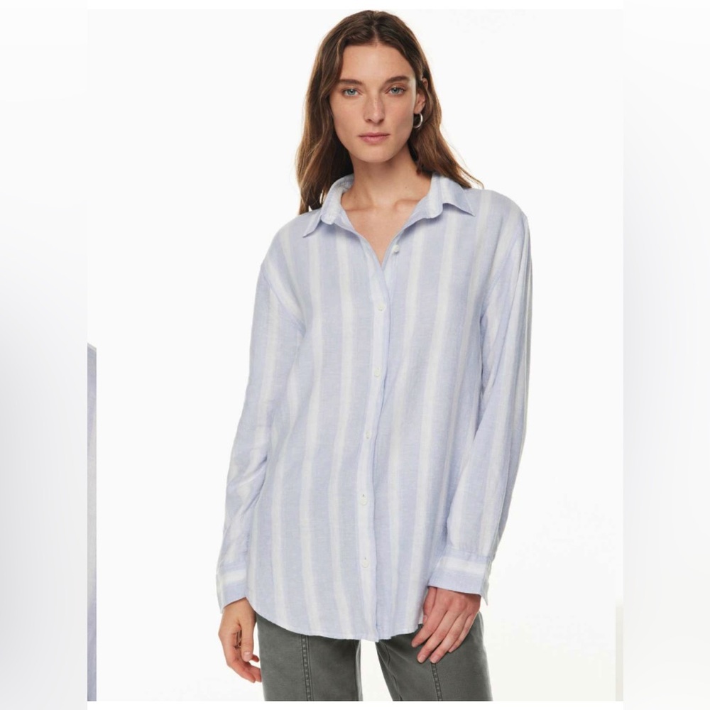 Wilfred Light Blue Striped Button Down Shirt